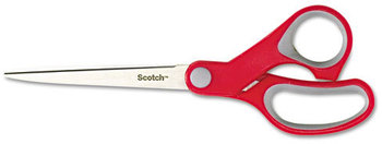 Scotch® Multi-Purpose Scissors Pointed Tip, 7" Long, 3.38" Cut Length, Gray/Red Straight Handle
