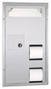A Picture of product BOB-35715 ClassicSeries® Partition-Mounted Seat-Cover Dispenser, Sanitary Napkin Disposal and Toilet Tissue Dispenser