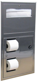 ClassicSeries® Recessed Seat-Cover Dispenser, Sanitary Napkin Disposal and Toilet Tissue Dispenser
