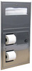 A Picture of product BOB-35745 ClassicSeries® Recessed Seat-Cover Dispenser, Sanitary Napkin Disposal and Toilet Tissue Dispenser
