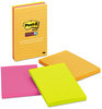 A Picture of product MMM-6603SSUC Post-it® Notes Super Sticky Pads in Energy Boost Colors Collection Note Ruled, 4" x 6", 90 Sheets/Pad, 3 Pads/Pack