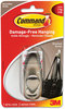 A Picture of product MMM-FC12BN Command™ Metal Hooks,  Medium, Brushed Nickel Finish, 1 Hook & 2 Strips/Pack