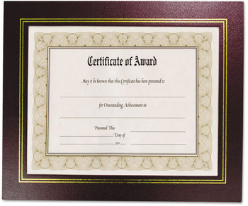 NuDell™ Leather Grain Certificate Frame,  8-1/2 x 11, Burgundy, Pack of Two