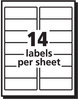 A Picture of product AVE-8662 Avery® Matte Clear Easy Peel® Mailing Labels with Sure Feed® Technology w/ Inkjet Printers, 1.33 x 4, 14/Sheet, 25 Sheets/Pack