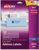 A Picture of product AVE-8662 Avery® Matte Clear Easy Peel® Mailing Labels with Sure Feed® Technology w/ Inkjet Printers, 1.33 x 4, 14/Sheet, 25 Sheets/Pack