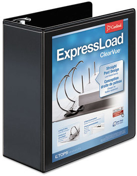 Cardinal® ExpressLoad™ ClearVue™ Locking D-Ring Binder,  4" Cap, 11 x 8 1/2, Black