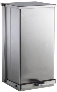 Foot-Operated Waste Receptacle.  Satin-Finish Stainless Steel.