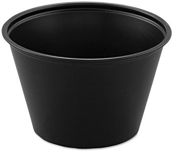 SOLO® Cup Company Polystyrene Portion Cups,  4oz, Black, 250/Bag, 10 Bags/Carton