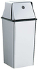 A Picture of product 966-559 Floor-Standing Waste Receptacle with Top. Satin-finish stainless steel. 13 gal capacity. 13 3/8" x 13 3/8" at top, 29 1⁄2" high.