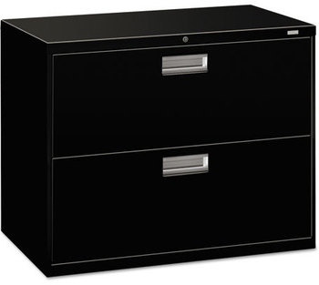 HON® Brigade® 600 Series Lateral File 2 Legal/Letter-Size Drawers, Black, 36" x 18" 28"