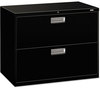 A Picture of product HON-682LP HON® Brigade® 600 Series Lateral File 2 Legal/Letter-Size Drawers, Black, 36" x 18" 28"