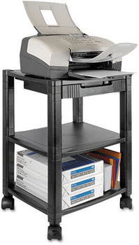 Kantek Mobile Printer Stands,  Three-Shelf, 17w x 13-1/4d x 24-1/4h, Black