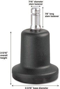 Master Caster® Bell Glides,  B Stem, 110 lbs./Glide, 5/Set