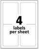 A Picture of product AVE-95935 Avery® White Shipping Labels-Bulk Packs Inkjet/Laser Printers, 3.5 x 5, 4/Sheet, 250 Sheets/Box