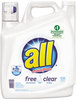 A Picture of product DVO-CB461391 Diversey™ All® Free Clear 2x Liquid Laundry Detergent,  Unscented, 162 oz Bottle, 2/Carton