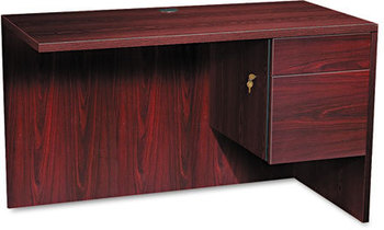 HON® 10500 Series™ “L” Workstation Return with 3/4-Height Pedestal L 3/4 Height Right Ped, 48w x 24d 29.5h, Mahogany