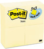 A Picture of product MMM-6306 Post-it® Notes Original Pads in Canary Yellow Note Ruled, 3" x 100 Sheets/Pad, 6 Pads/Pack