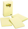 A Picture of product MMM-6306 Post-it® Notes Original Pads in Canary Yellow Note Ruled, 3" x 100 Sheets/Pad, 6 Pads/Pack