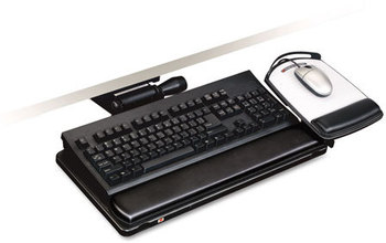 3M Easy Adjust Keyboard Tray with Highly Adjustable Platform,  Highly Adjustable Platform, 23" Track, Black