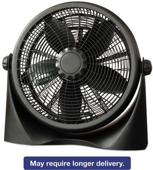 Alera® 16" Super-Circulation 3-Speed Tilt Fan,  Plastic, Black