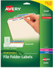 A Picture of product AVE-6466 Avery® Removable File Folder Labels with Sure Feed® Technology 0.66 x 3.44, White, 30/Sheet, 25 Sheets/Pack