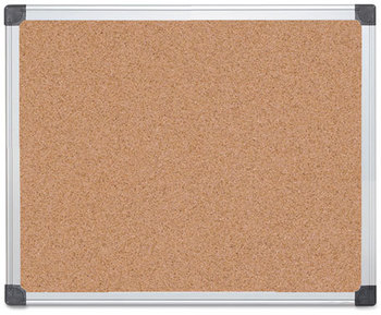 MasterVision® Value Cork Bulletin Board with Aluminum Frame,  24 x 36, Natural