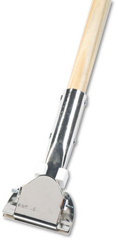 Boardwalk® Clip-On Dust Mop Handle,  Lacquered Wood, Swivel Head, 1" Dia. x 60in Long