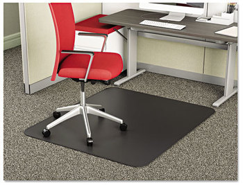 deflecto® SuperMat Frequent Use Chair Mat for Medium Pile Carpeting,  Medium Pile Carpet, Beveled, 36 x 48, Black