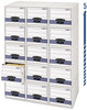 A Picture of product FEL-00306 Bankers Box® STOR/DRAWER® STEEL PLUS™ Extra Space-Savings Storage Drawers Letter Files, 10.5" x 25.25" 6.5", White/Blue, 12/Carton