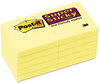 A Picture of product MMM-62210SSCY Post-it® Notes Super Sticky Pads in Canary Yellow 1.88" x 90 Sheets/Pad, 10 Pads/Pack