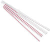 A Picture of product BWK-JSTW775S24 Boardwalk® Jumbo Wrapped Straws,  7 3/4", Plastic, Red w/White Stripe, 400/Pack, 24 Pack/Carton