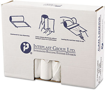 Inteplast Group High-Density Commercial Can Liners Value Pack,  33 x 39, 33gal, 13mic, Clear, 25/Roll, 20 Rolls/Carton