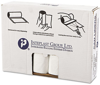 Inteplast Group High-Density Commercial Can Liners Value Pack,  33 x 39, 33gal, 16mic, Clear, 25/Roll, 10 Rolls/Carton