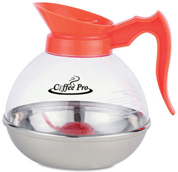 Coffee Pro Unbreakable Coffee Decanter,  12-Cup, Stainless Steel/Polycarbonate