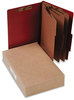 A Picture of product ACC-16038 ACCO Pressboard Classification Folders 4" Expansion, 3 Dividers, 8 Fasteners, Legal Size, Earth Red Exterior, 10/Box