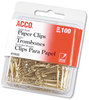 A Picture of product ACC-72533 ACCO Gold Tone Paper Clips #2, Smooth, 100/Box