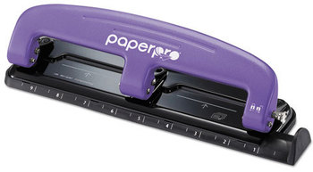PaperPro® inPRESS™ 12 Three-Hole Punch,  12-Sheet Capacity, Purple/Black