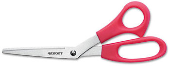 Westcott® Value Line Stainless Steel Shears,  8" Bent, Red