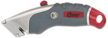 Clauss® Titanium Auto-Retract Utility Knife,  Gray/Red, 2 3/10" Blade