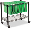 A Picture of product ALE-FW601426BL Alera® Rolling File Cart Two-Tier for Front-to-Back + Side-to-Side Filing, Metal, 1 Shelf, 3 Bins, 26" x 14" 29.5", Black