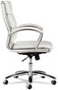 A Picture of product ALE-NR4206 Alera® Neratoli® Mid-Back Slim Profile Chair Faux Leather, Up to 275 lb, 18.3" 21.85" Seat Height, White Seat/Back, Chrome