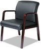 A Picture of product ALE-RL4319M Alera® Reception Lounge WL Series Guest Chair 24.21" x 24.8" 32.67", Black Seat, Back, Mahogany Base