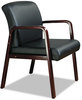 A Picture of product ALE-RL4319M Alera® Reception Lounge WL Series Guest Chair 24.21" x 24.8" 32.67", Black Seat, Back, Mahogany Base