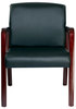 A Picture of product ALE-RL4319M Alera® Reception Lounge WL Series Guest Chair 24.21" x 24.8" 32.67", Black Seat, Back, Mahogany Base