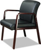 A Picture of product ALE-RL4319M Alera® Reception Lounge WL Series Guest Chair 24.21" x 24.8" 32.67", Black Seat, Back, Mahogany Base