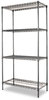 A Picture of product ALE-SW503618BA Alera® Black Anthracite Wire Shelving Kit Starter Four-Shelf, 36w x 18d 72h,