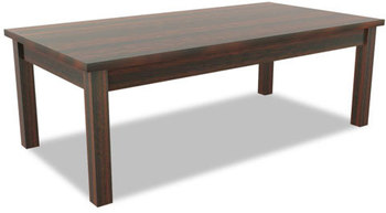 Alera® Valencia™ Series Corner Occasional Table Rectangle, 47.25w x 19.13d 16.38h, Mahogany