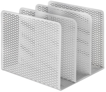 Artistic® Urban Collection Punched Metal File Sorter,  Three Sections, 8 x 8 x 7 1/4, White