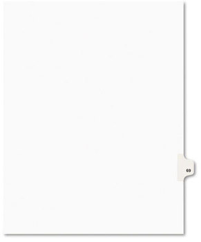 Avery® Preprinted Legal Exhibit Index Tab Dividers with Black and White Tabs,  Title: 69, Letter, White, 25/Pack