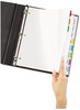 A Picture of product AVE-16740 Avery® Clear Easy View Plastic Dividers with Multicolored Tabs & Sheet Protector and 5-Tab, 11 x 8.5, 1 Set